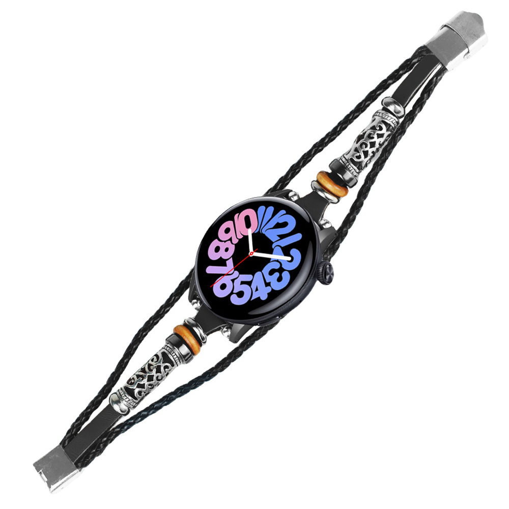 For vivo Watch 3 Bracelet Ethnic Retro Style Watch Strap with Connector - Black For vivo Watch 3 Bracelet Ethnic Retro Style Watch Strap with Connector - Black
